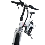 Commute folding ebike in white front view