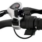 Closeup image of Troy step-through ebike handle.