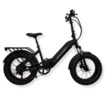 Raven electric bike in a stunning matte balck. This electric bike features a sleek sleek design, with a powerful motor and durable construction and a step-through frame. It offers a comfortable and eco-friendly transportation option for urban commutes and outdoor adventures.