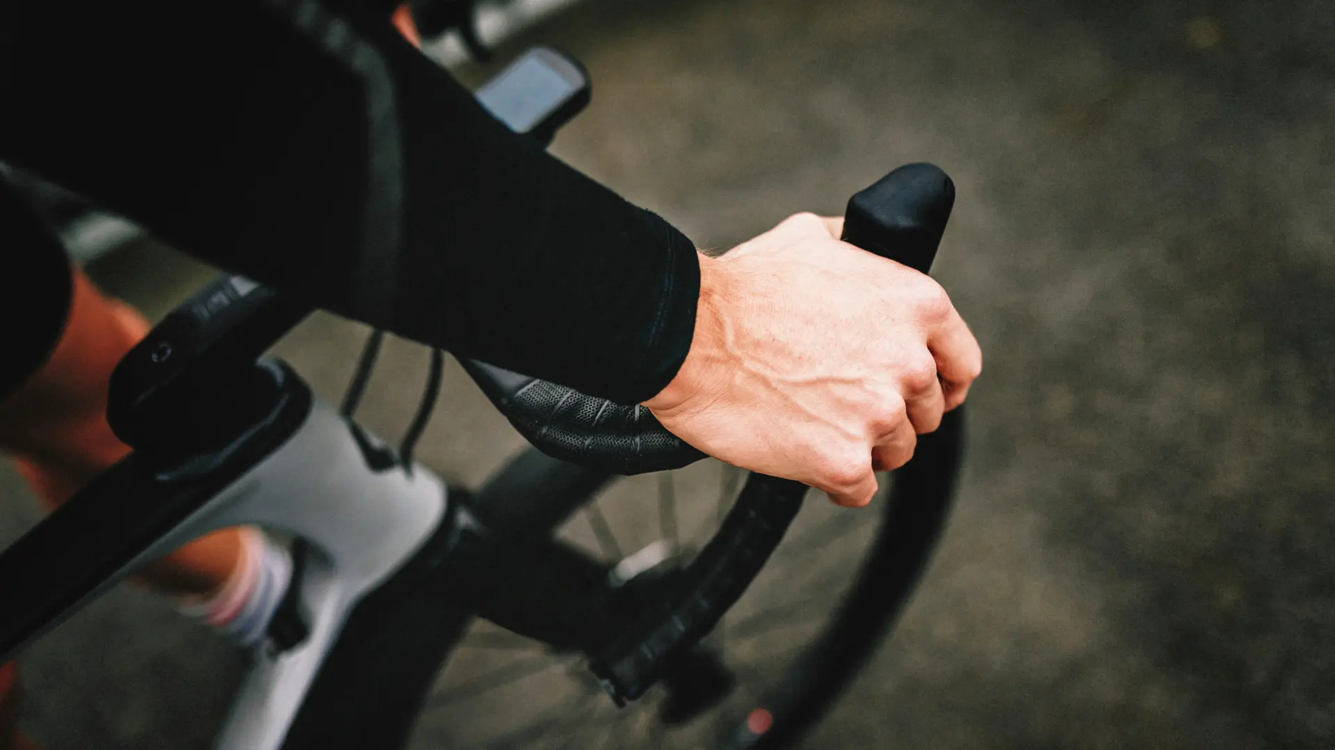 Handles of e-bike.