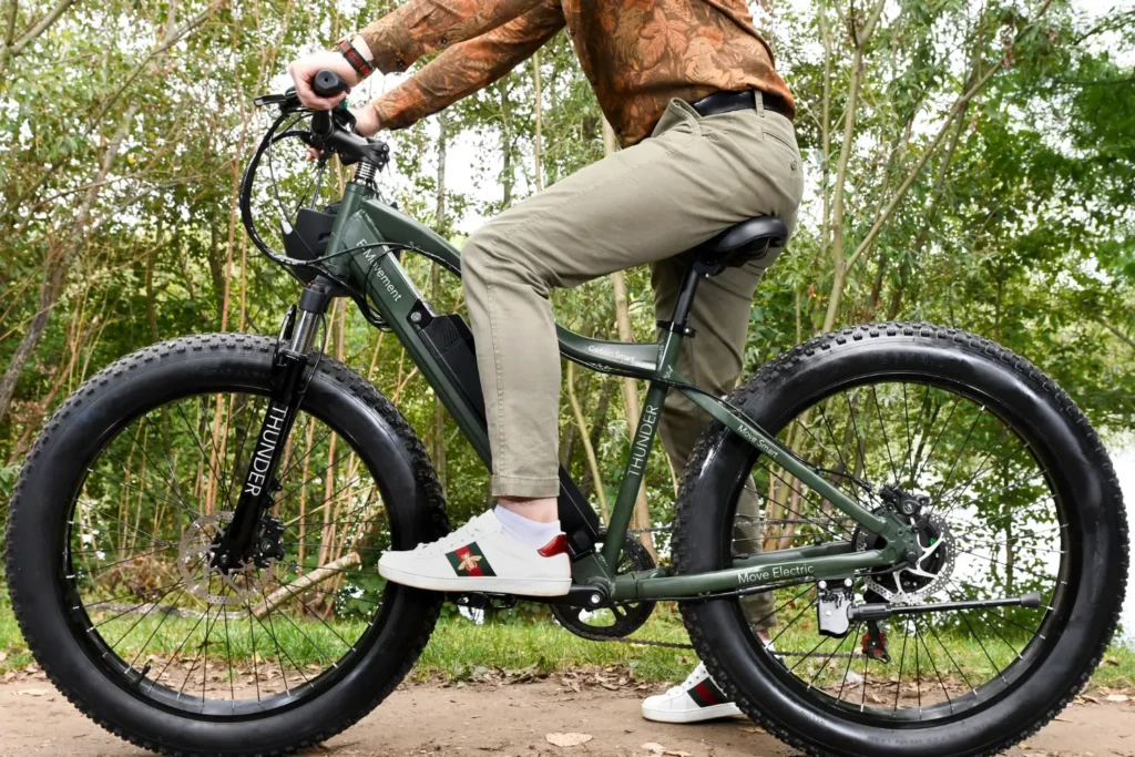 man riding thunder electric bike by emovement