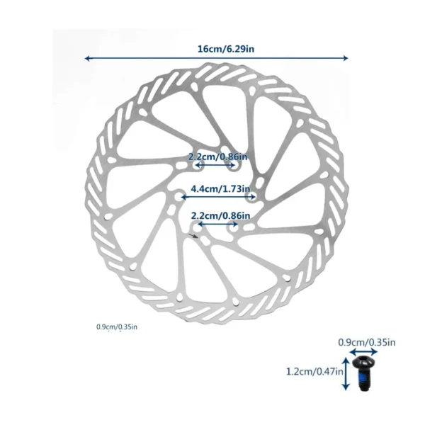 160mm Bike Disc Brake Rotor (Set of 2) With 12 Screws - Image 2