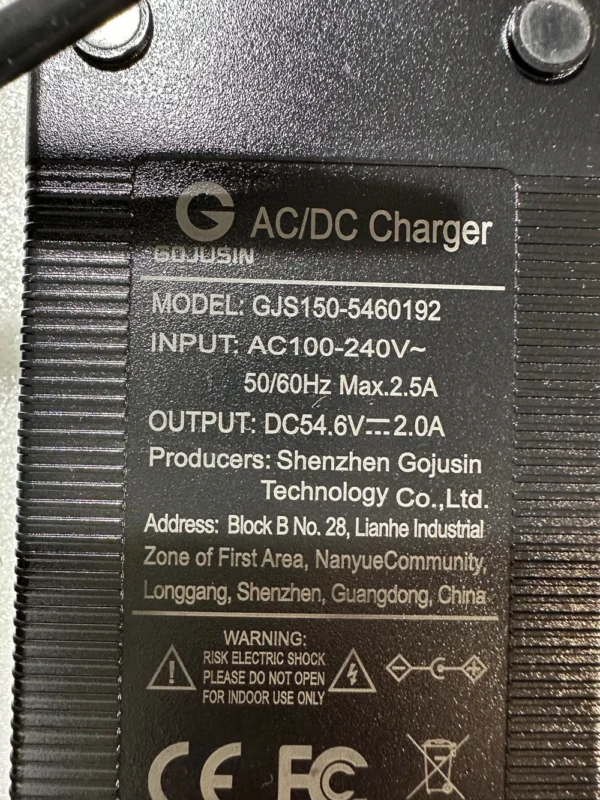 54.6V 2A Regular E-Bike Charger - Image 3